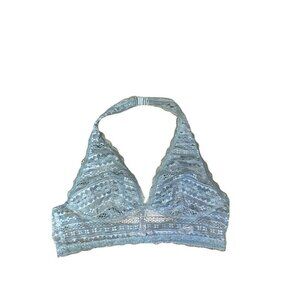 Victoria's Secret Green Halter Lace Bralette Bra M Medium wireless